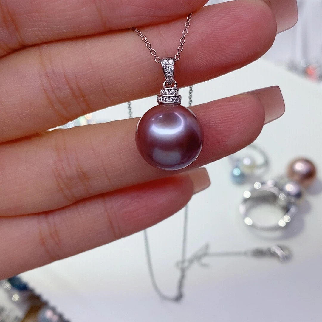 A***o淡水珍珠银S925镶嵌吊坠(赠链)