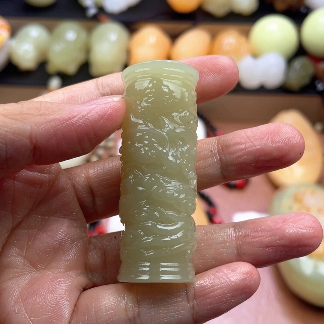 宅***宅石材天然古青石手把件