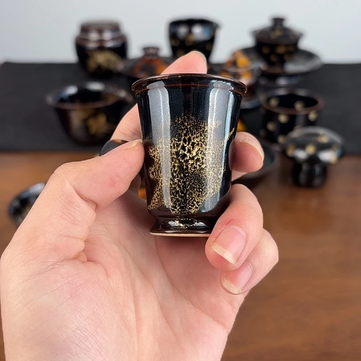 瓷洒彩鹧鸪斑闻香一口杯