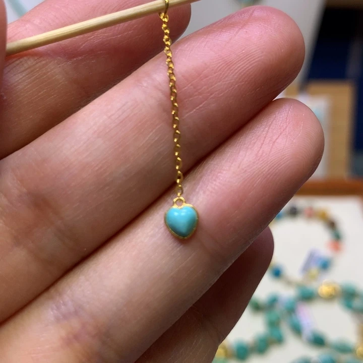 绿松石18K金镶嵌滴流