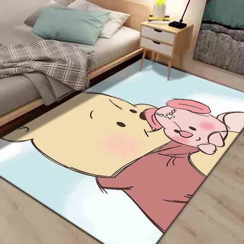 卡通维尼熊pvc地毯卧室客厅免水洗 一抹净可擦洗床边地毯入户脚垫