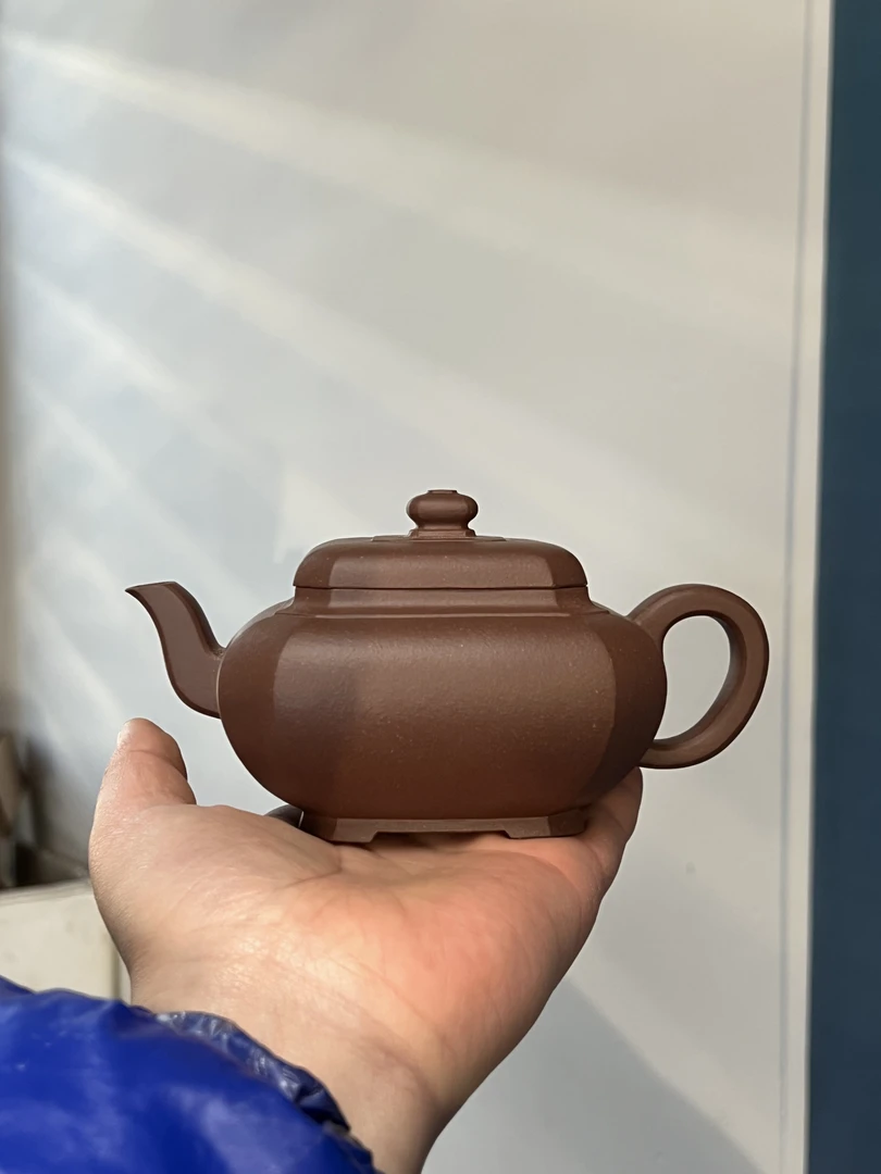 宜兴紫砂壶紫泥八方