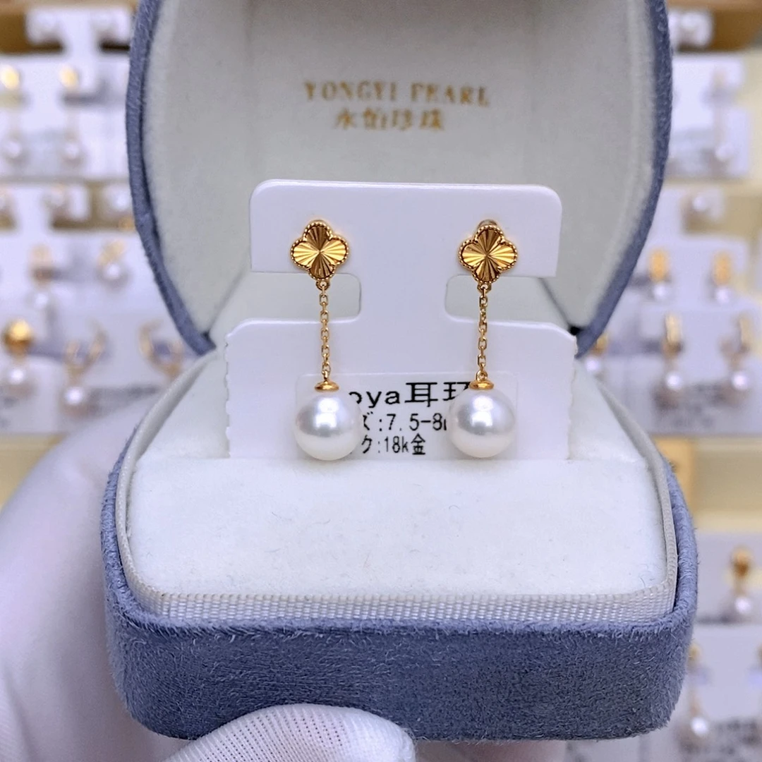海水珍珠耳饰18K金镶嵌