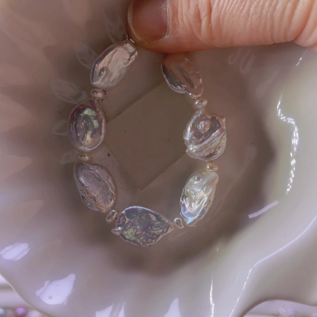 淡水珍珠手绳合金
