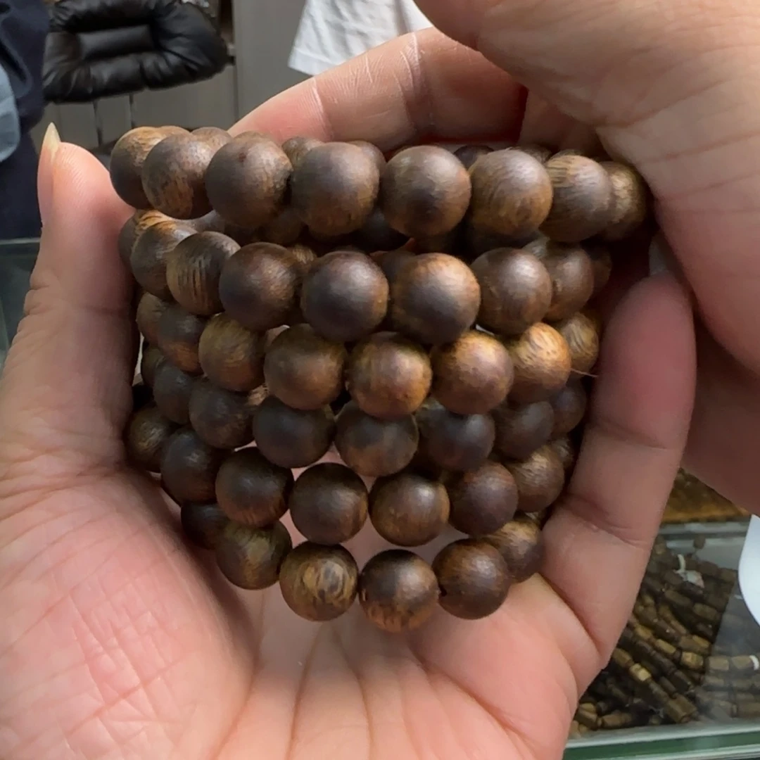 手串沉香多样性发1条1.0紫棋圆珠高货8克