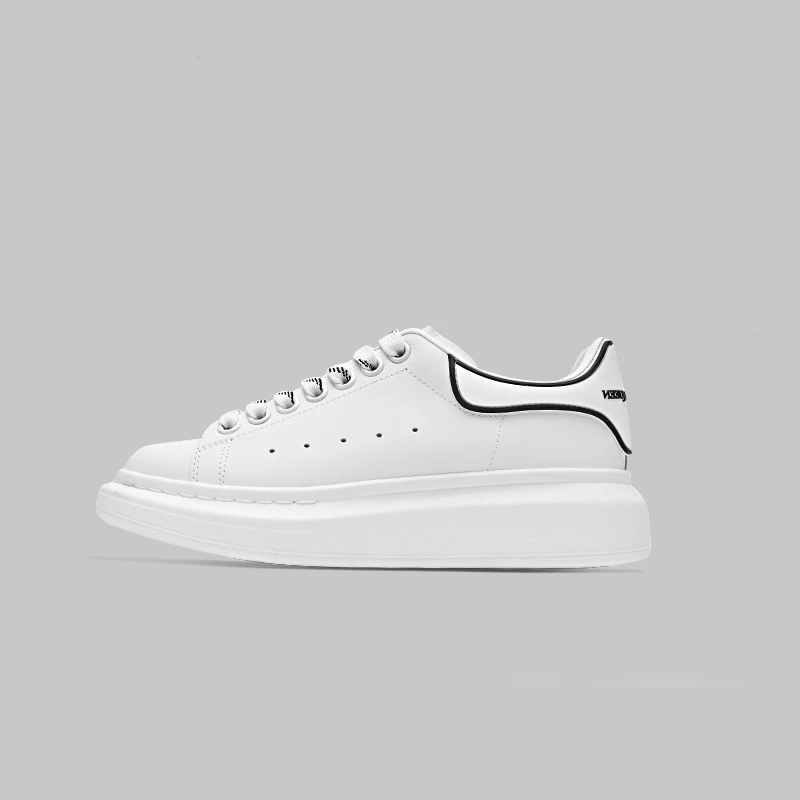 全新未使用】芯片版】麦昆轻奢真皮小白鞋男女同款百搭爆款滴胶白尾