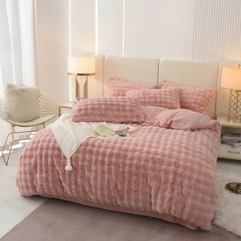 加厚兔兔绒牛奶绒四件套床单款1213