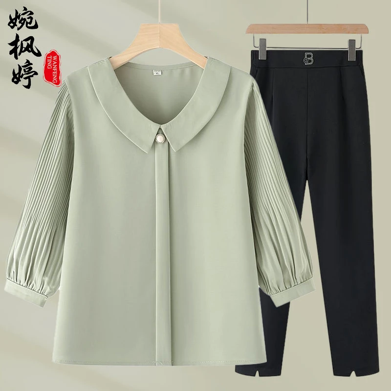 母亲节礼物妈妈款洋气高贵小衫2025新款中老年女装雪纺上衣服