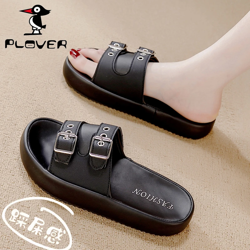 PLOVER拖鞋夏外穿2025年新款时尚沙滩一字拖女款凉鞋休闲外出凉拖