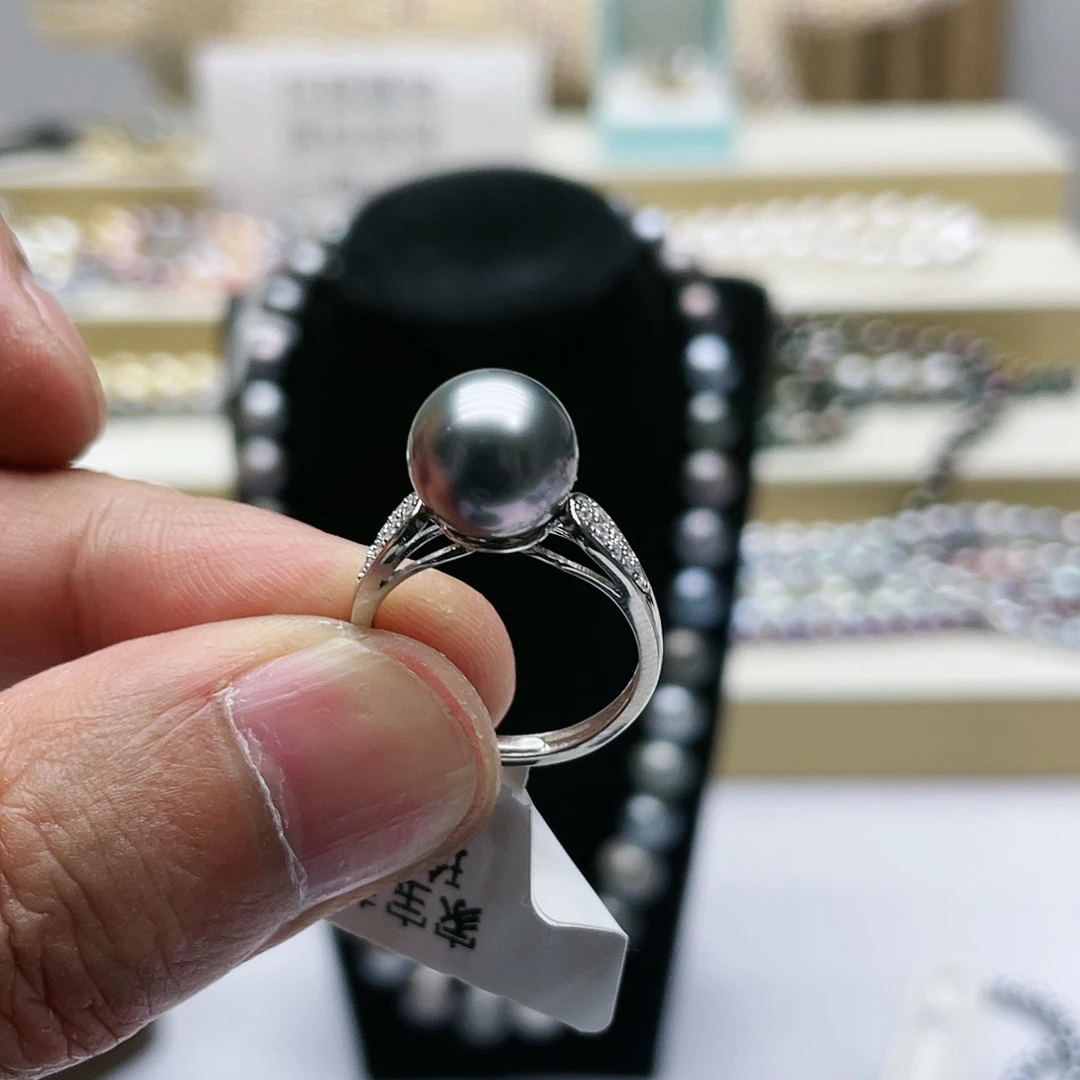 海水珍珠戒指银S925镶嵌