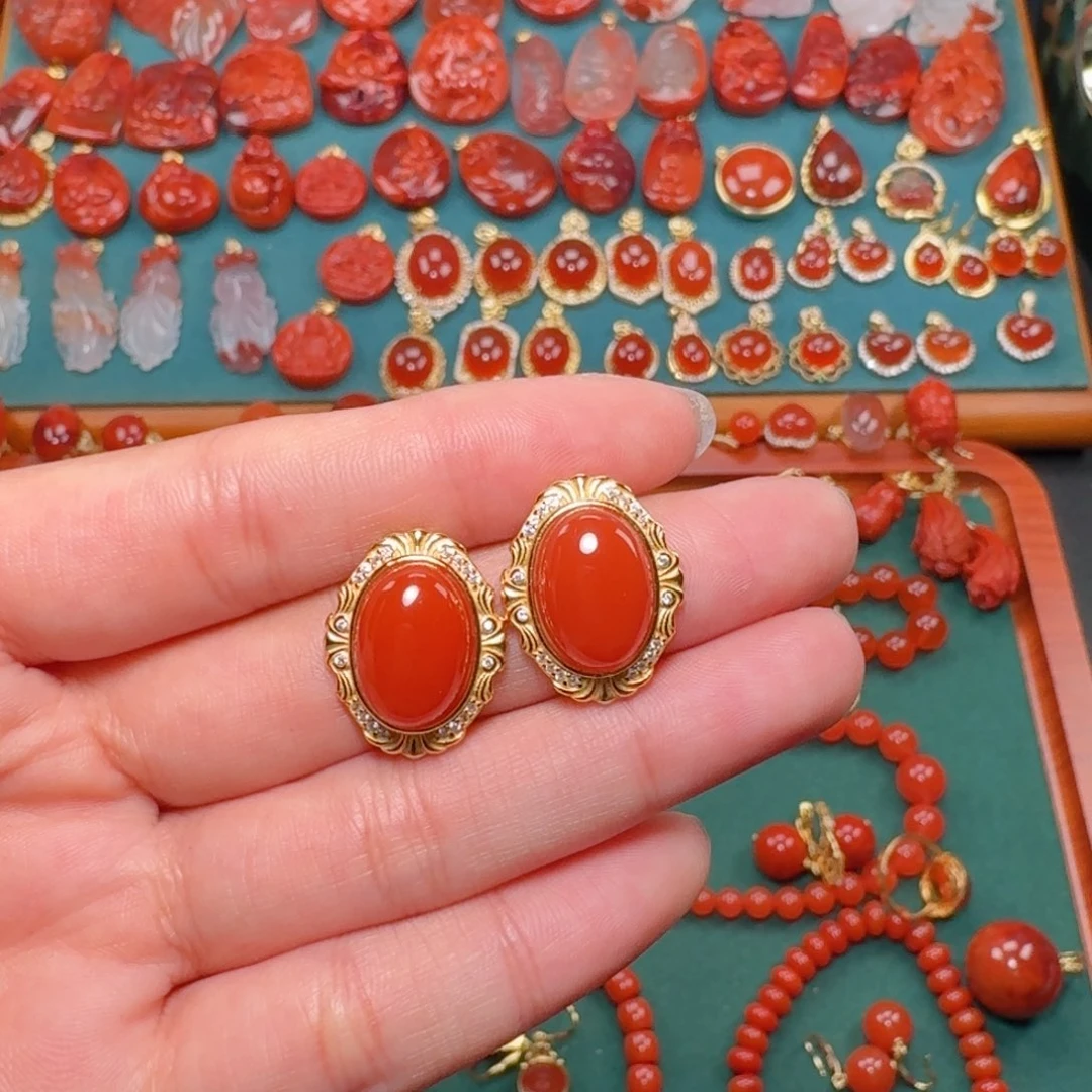 南红玛瑙南红银S925镶嵌