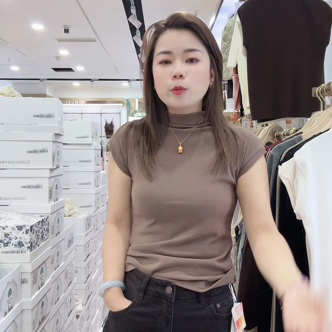 棉2073咖色打底衣