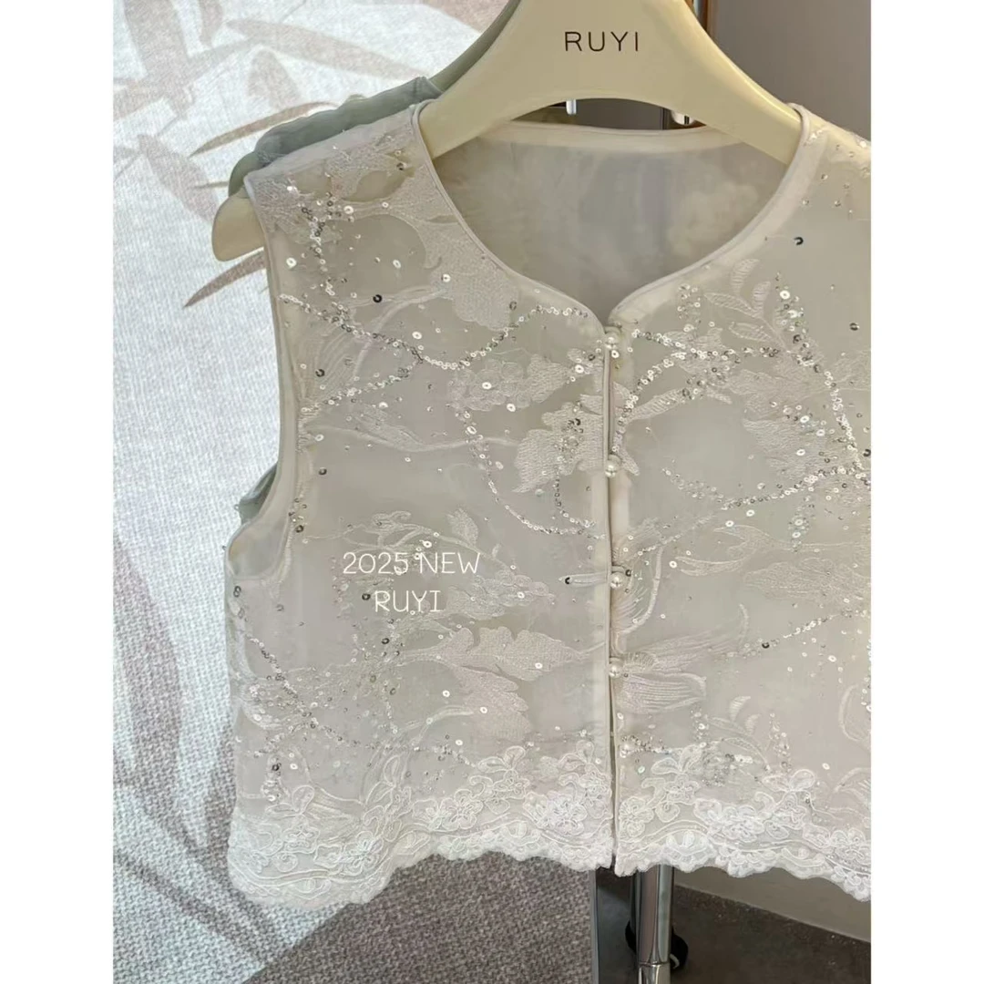 851【Y I苍兰】新中式夏季气质国风立体提花百搭马夹-RY2530464