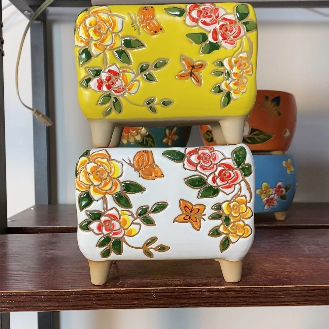 红陶韩式多肉植物花盆