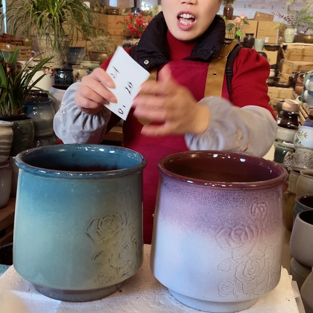 紫砂花盆高度21口径20