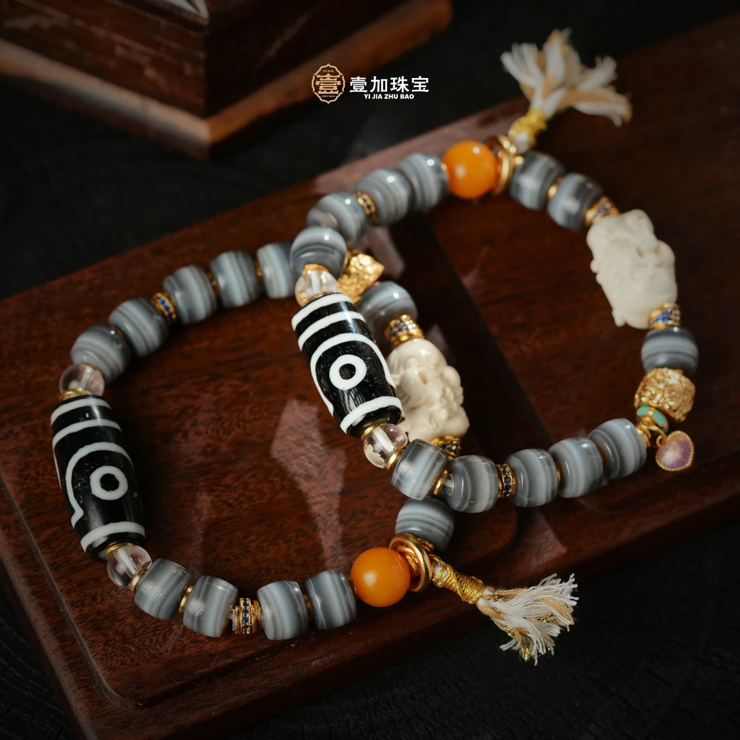 壹加林妹妹 | 玛瑙小卢二眼药师手串多样性发其一