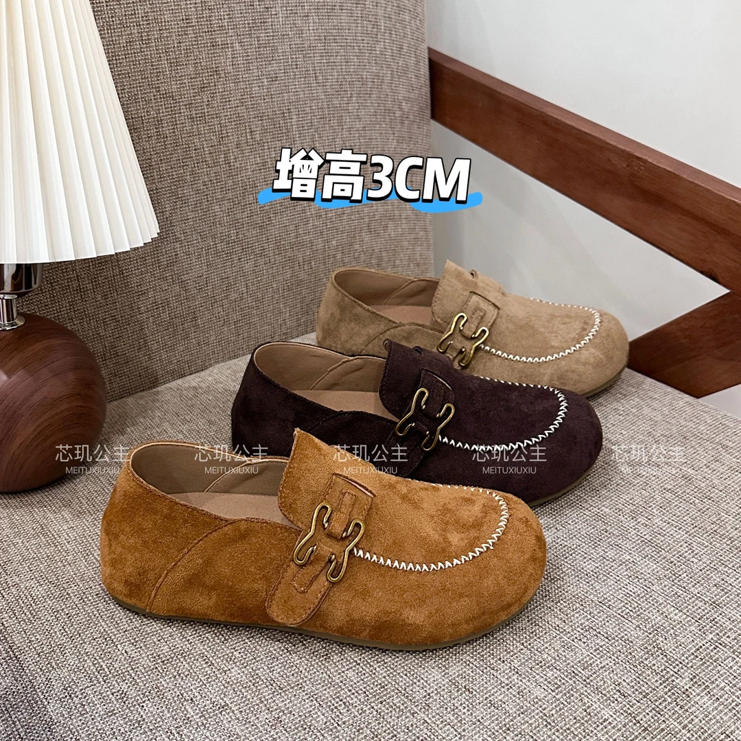 勃肯鞋女小个子增高厚底2025秋季新款百搭韩版休闲时尚松糕鞋