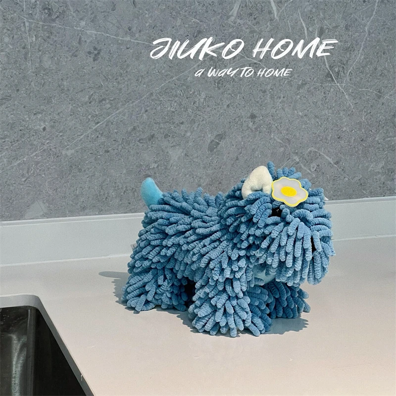 小狗雪尼尔擦手巾挂式厨房可爱公仔超强吸水加厚卫生间手帕