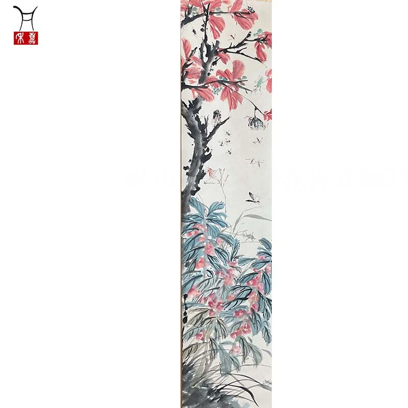 W1016花卉立轴31x133/3.7平尺