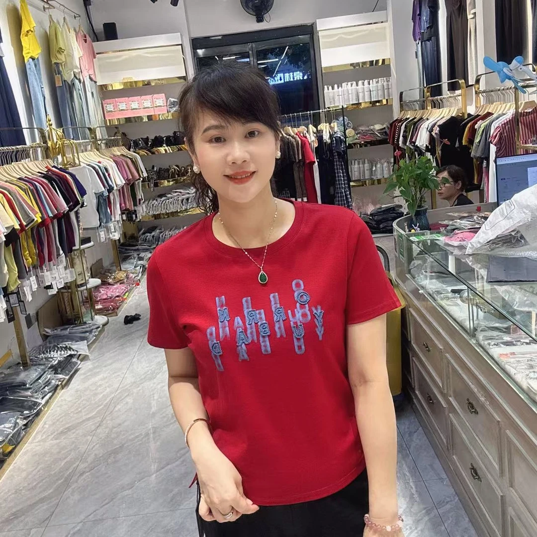 17-9096休闲字母T恤57长