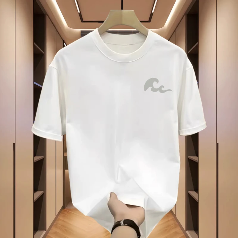 啄木鸟短袖夏季印花时尚男士圆领T恤轻奢男装休闲男士t恤潮流百搭