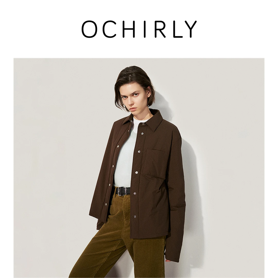 【商场同款】OCHIRLY欧时力 休闲衬衫棉服外套女老钱风25春欧若风