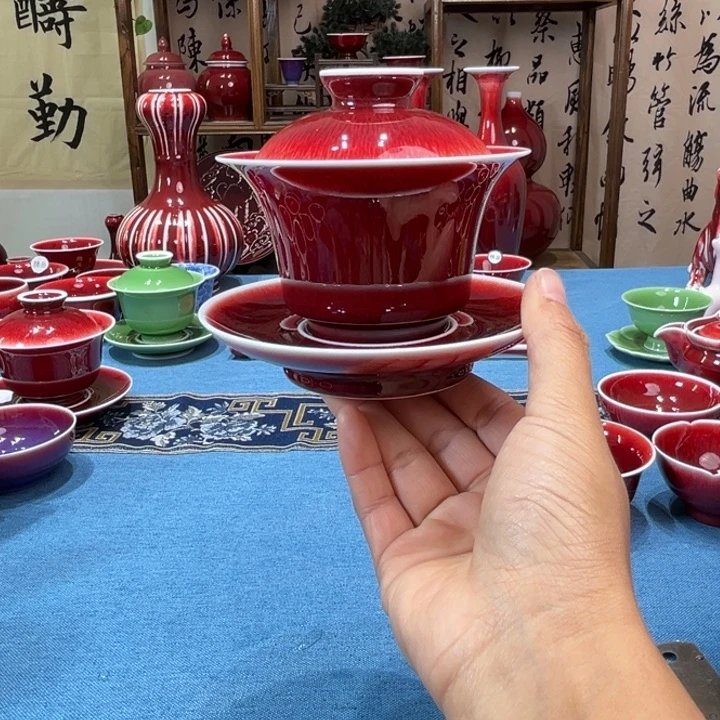 景德镇陶瓷三才盖碗福利