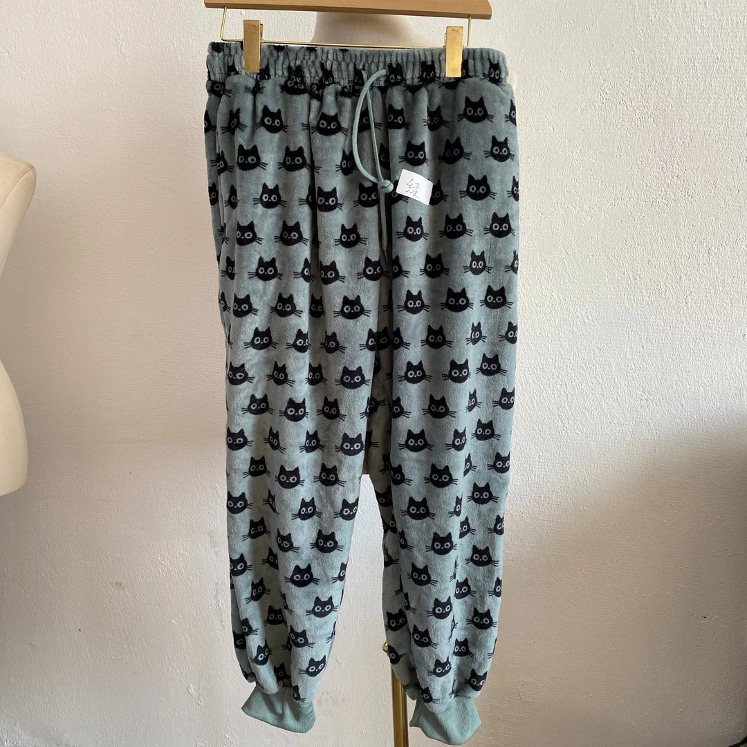 c402秋冬加绒加厚宽松可外穿家居裤