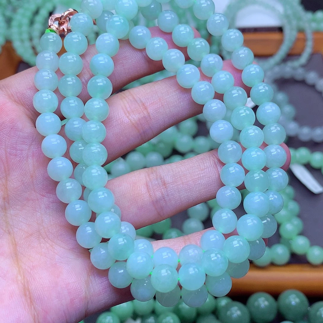 翡翠未镶嵌毛衣链卡7.5