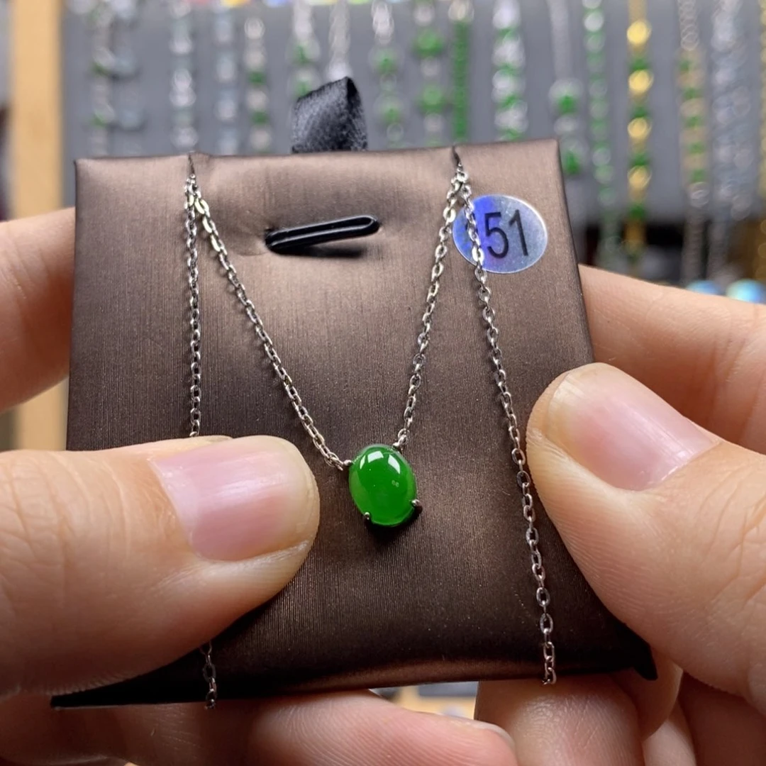 颈饰银S925镶嵌翡翠?*