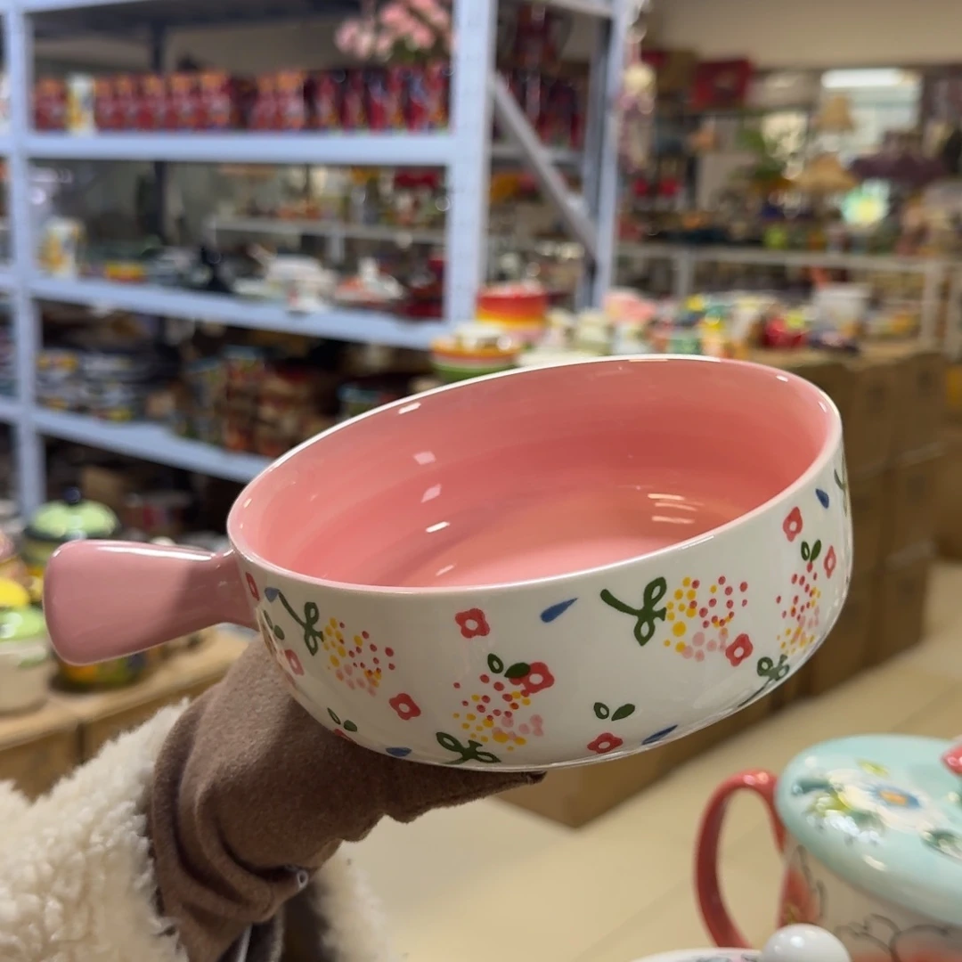 瓷6英寸手柄碗一只看图