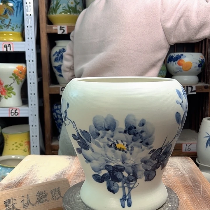 陶鱼尾兰兰牡丹陶瓷