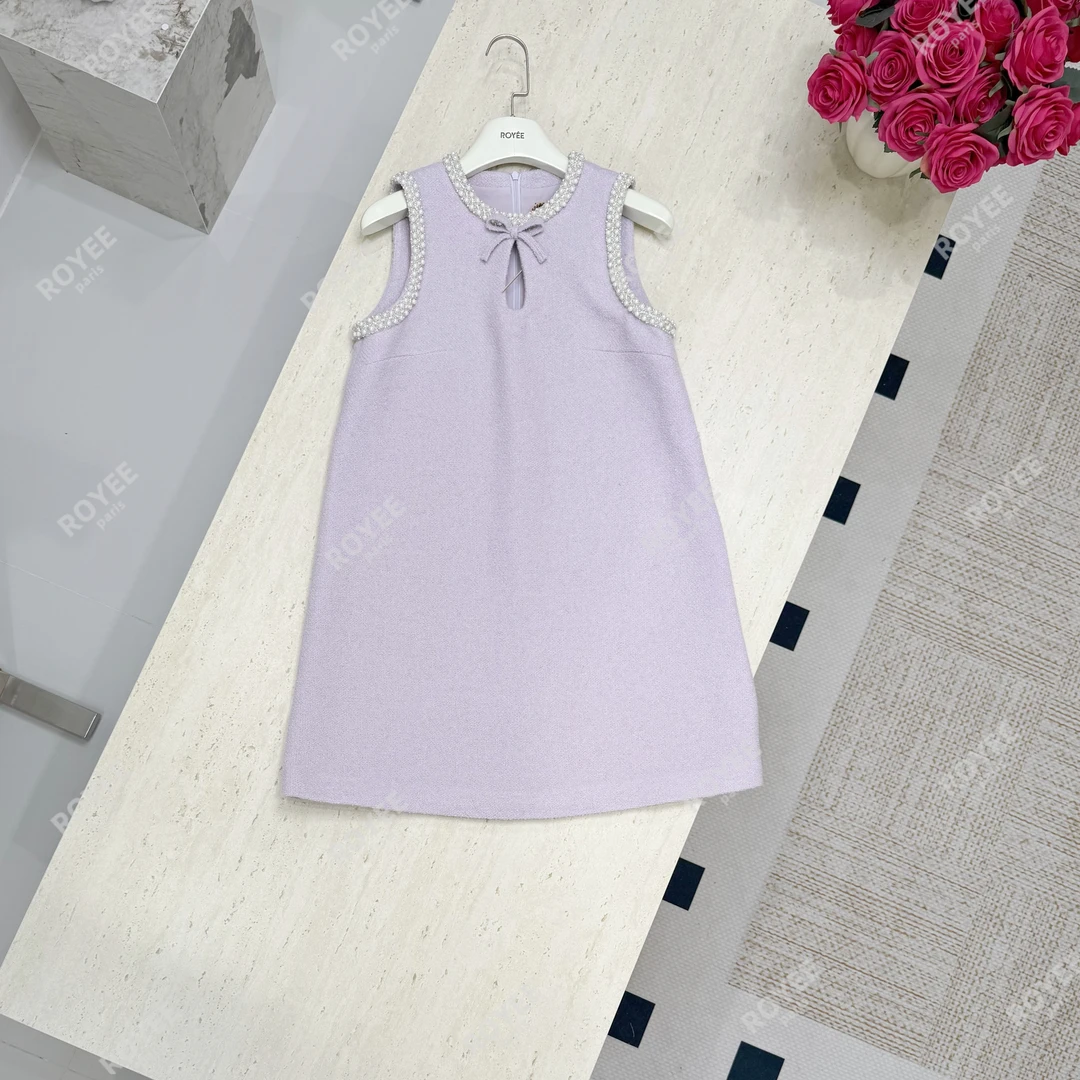 【柏林粉雾】法式甜美新款秋季千金风A版无袖背心连衣裙RY1222