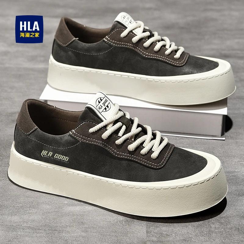海澜之家男鞋秋季复古休闲板鞋青少年2025韩版百搭运动厚底男潮鞋
