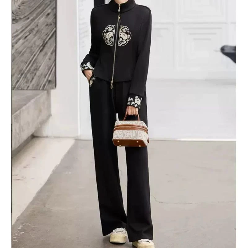 【Q494】【无饰品】 新中式轻国风套装 春秋季流行刺绣设计感D-5