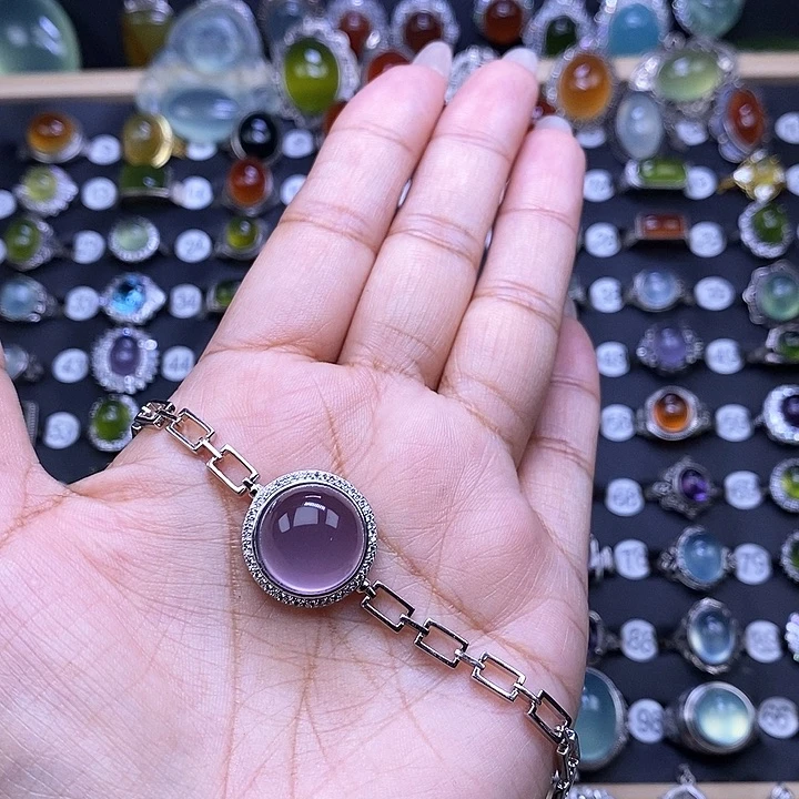 T***o手链银S925镶嵌萤石