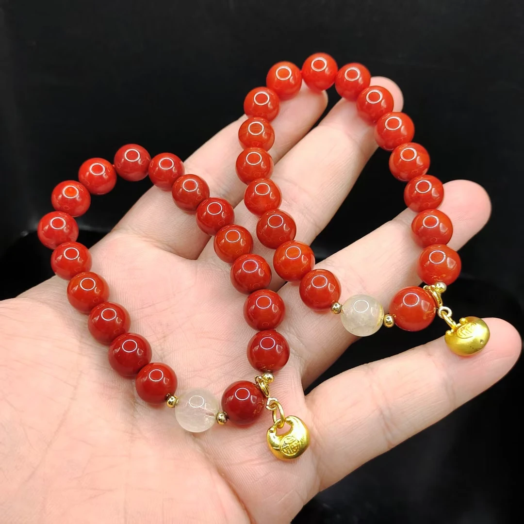 【李想精选】牛血红DIY单圈手串B1【多样性发其一】约10mm