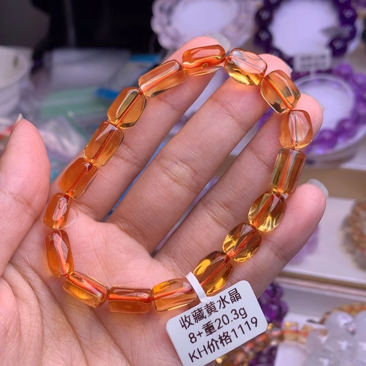 水晶手链未镶嵌一****猫黄水晶8+