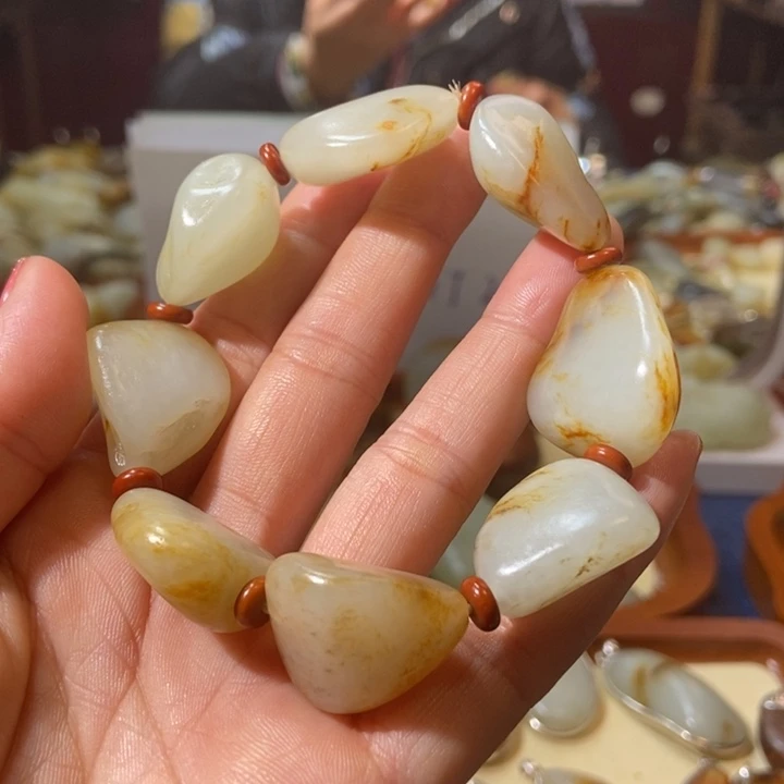 和田玉手串未镶嵌j*f