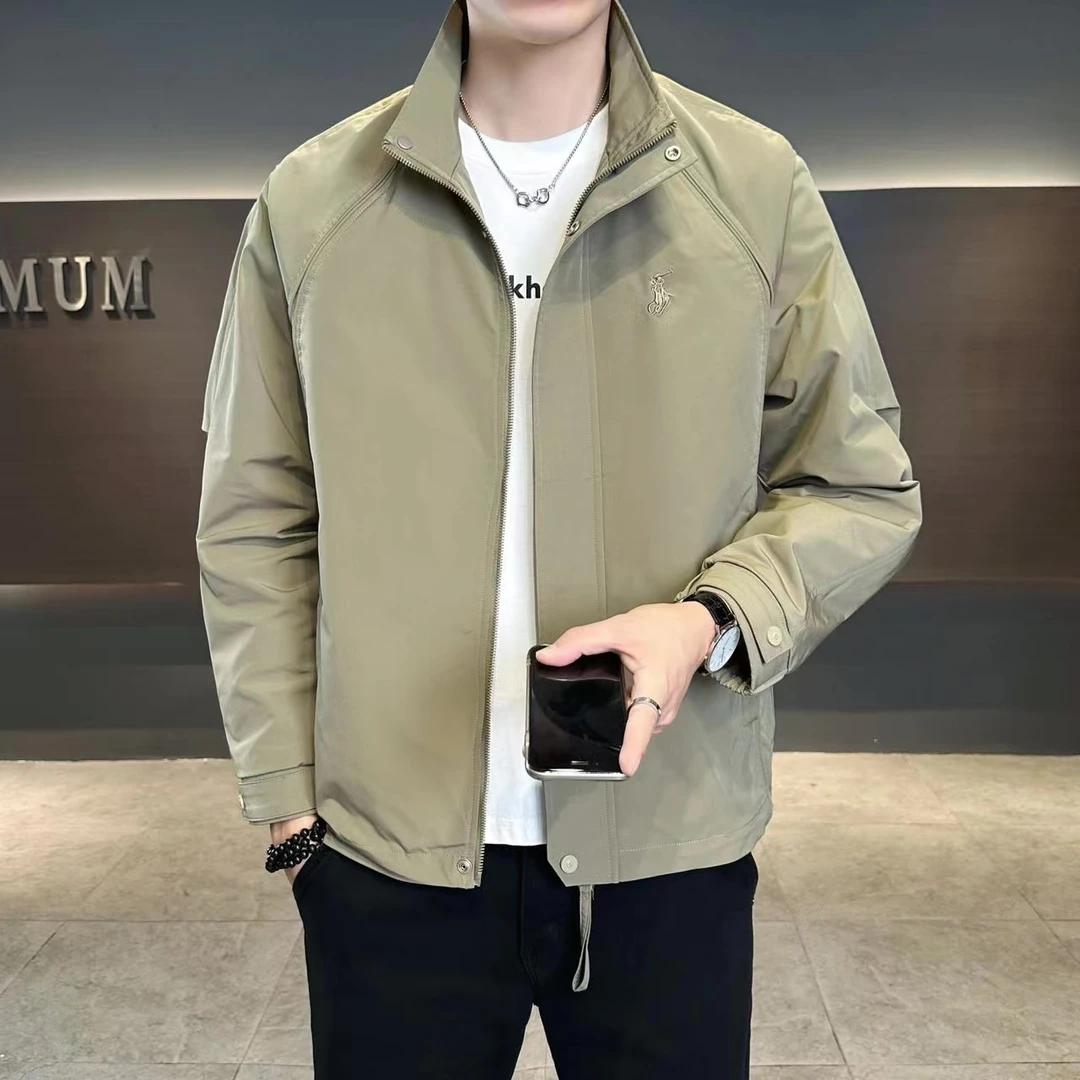 男士工装二棉夹克直下摆合体秋季男拉链翻领免烫宽松潮流加厚加棉