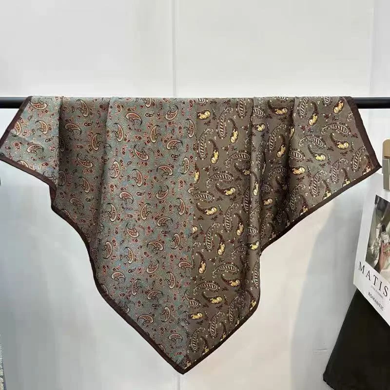 （995）原创法式复古方巾轻奢送母亲节礼物70*70百搭丝巾