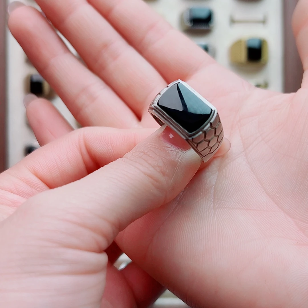 银S925镶嵌戒指翡翠月*哥