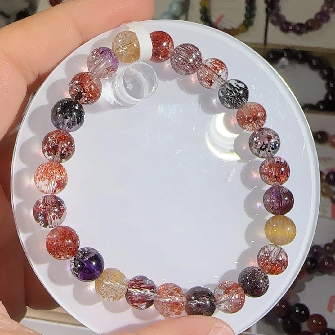 未镶嵌手链水晶7.4mm毒液仙女超七手串