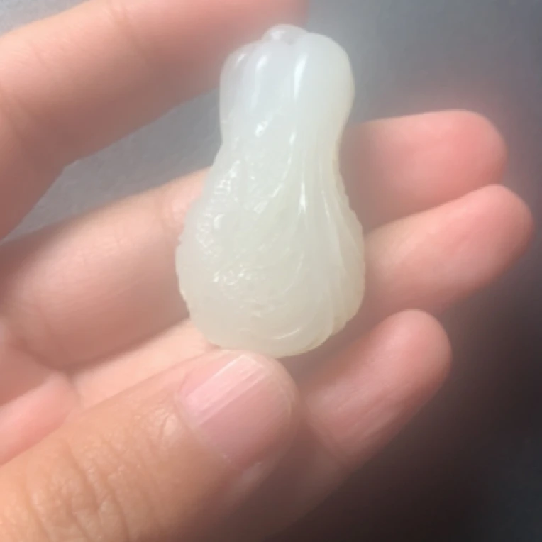 和田玉白玉挂件白菜