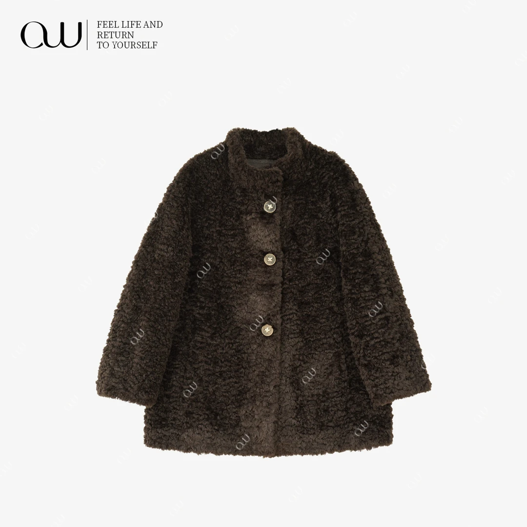 【老白不白】冬季保暖休闲风长袖中长款气质外套OW252MN018C