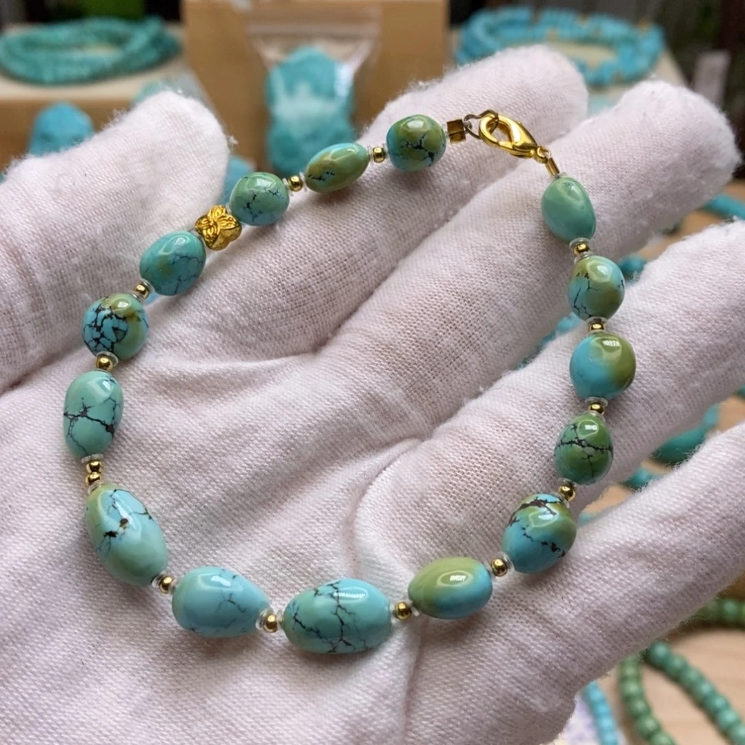 绿松石未镶嵌原矿高瓷无油无科技