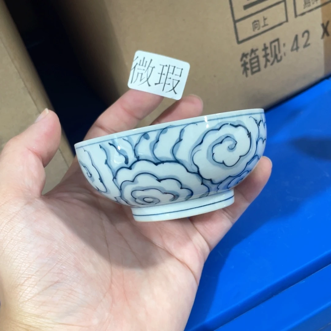 釉下手绘茶具微瑕