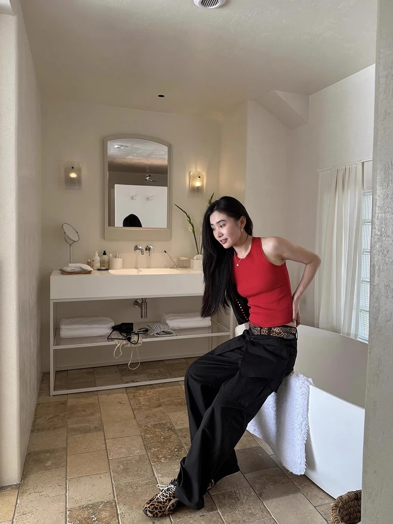 【清】NO退换ONEXH·IN choose u2025假两件设计裙裤显瘦直筒工装裤