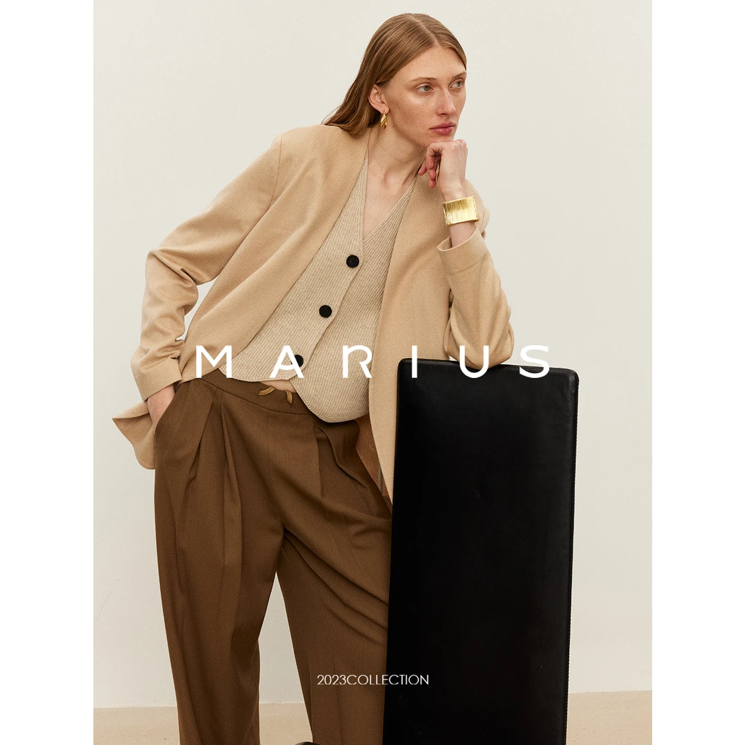 MARIUS |意大利奢品哥伦布面料COLOMBO无领西装外套