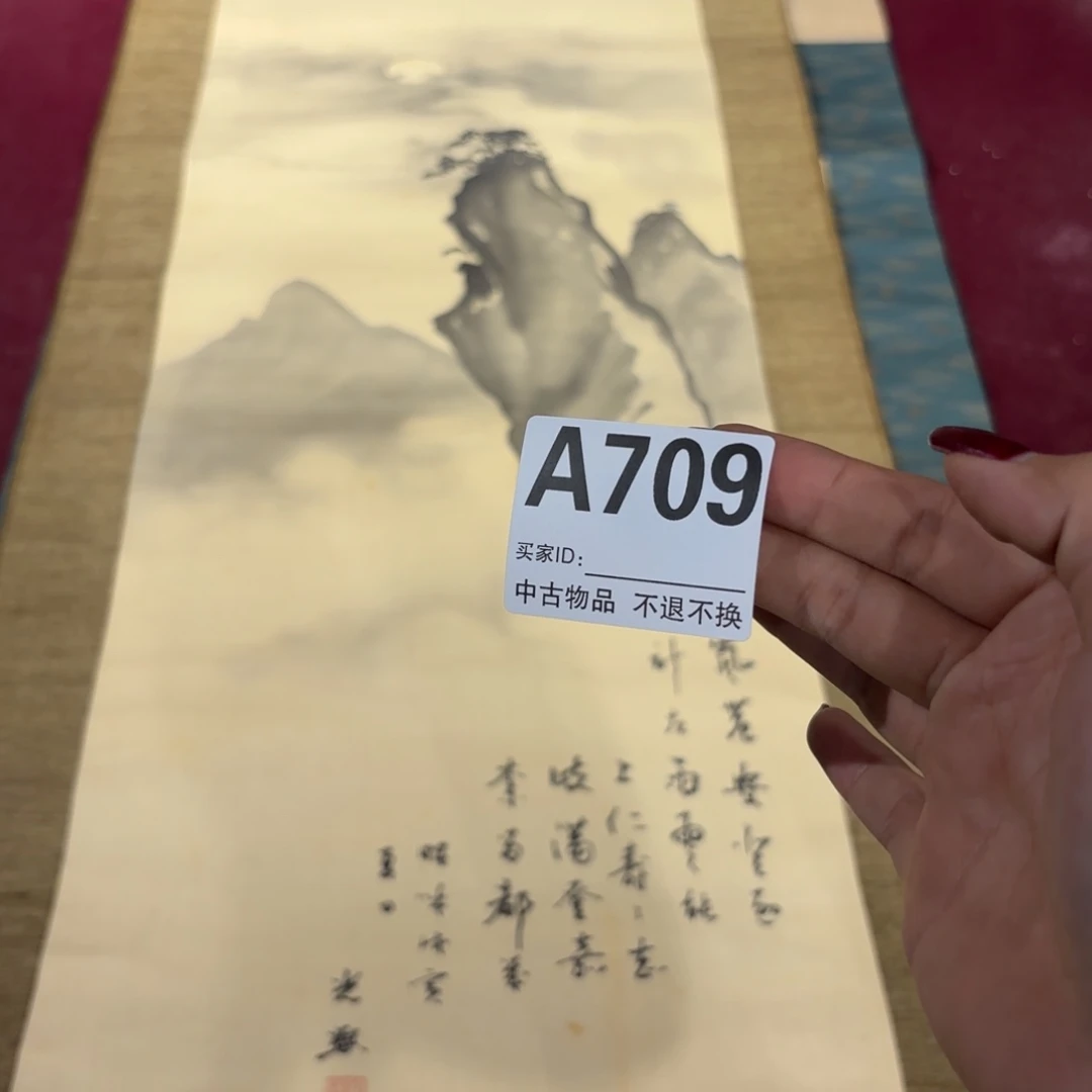无***柳书法A709卷轴绢本绫裱